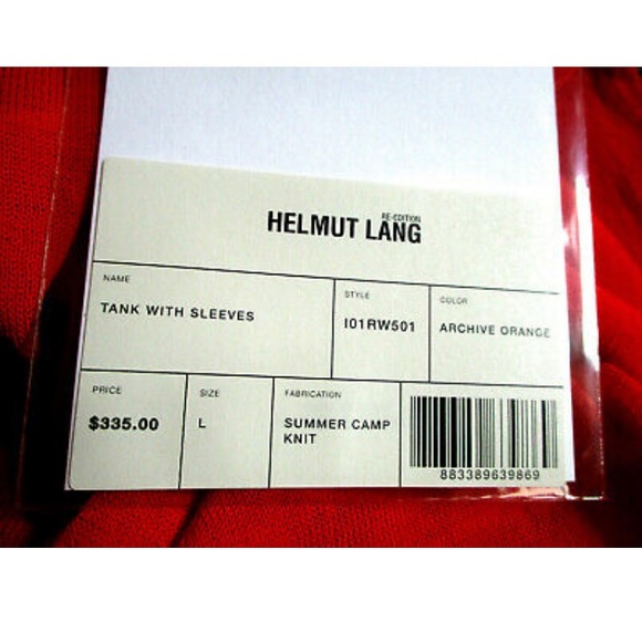 New Helmut Lang Camp Knit Top Detachable Sleeve Orange Fall Autumn 🍂 Halloween - Picture 5 of 7